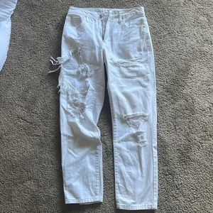 White Ripped High Waisted Forever 21 Jeans